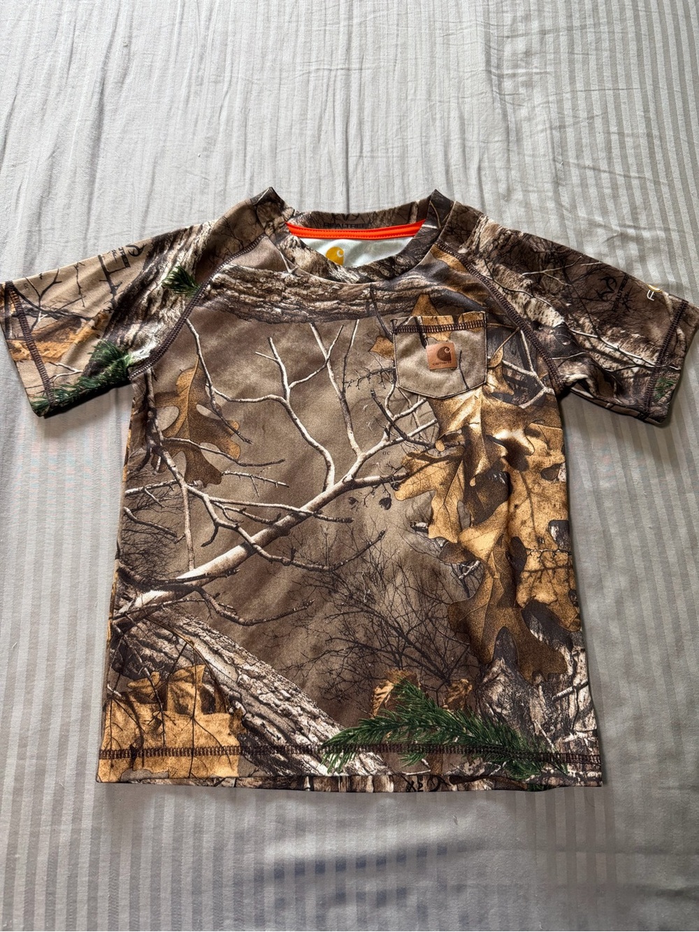 Carhartt Boys' 4T Short Sleeve Camo Pocket Tee - Brown/Green